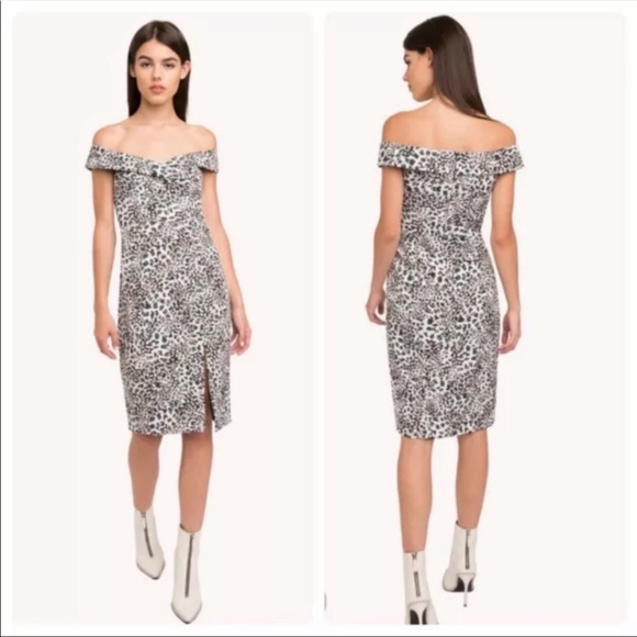 Black Halo Dresses & Skirts - Black halo hepburn off shoulder kaleidoscope dress